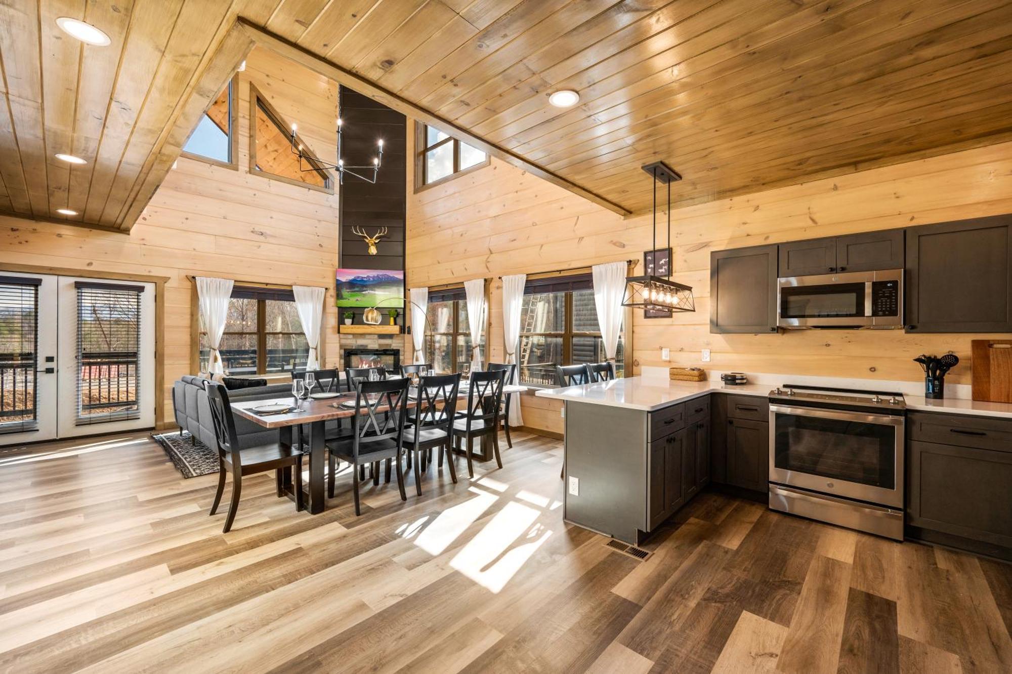 Smokiesboutiquecabins Would To Host At Our New Cabin! 3 King Suites, Indoor Pool, Game Room, Lounge With 75